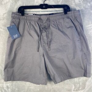 GAP Pull On Shorts Mens XL Gray Cotton Spandex Elastic Waist Drawstring NWT Gift